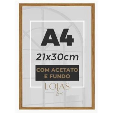 Imagem de Kit 5 Molduras Preta Quadro A4 Certificados Com Acetato 21x30 - Marrom