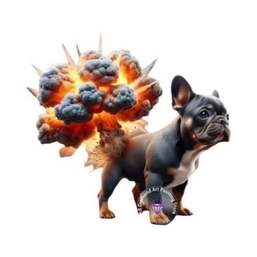 Imagem de Kit De Pintura Diamante 5D DIY Bulldog Francês Bordado Ponto Cruz Arte