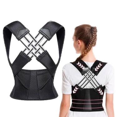 Imagem de Colete Corretor Postural Feminino Coluna Lombar Cervical, Alívio Dores