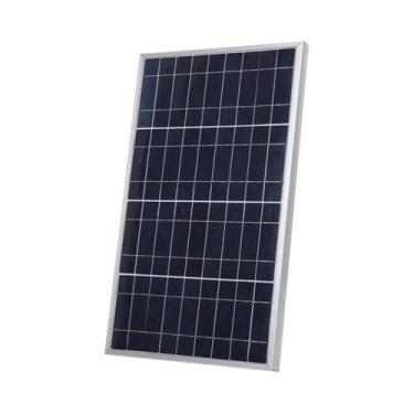 Imagem de Painel Solar Policristalino De 100W Com Estrutura De Alumínio, Carrega