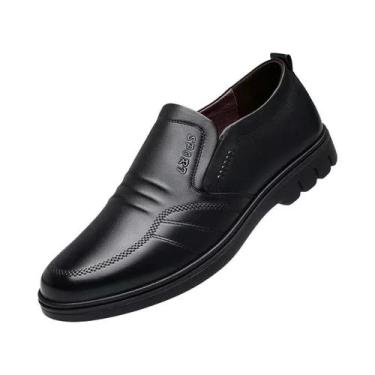 Imagem de Sapatos De Couro Pretos Masculinos Antiderrapantes Respiráveis Com Sol
