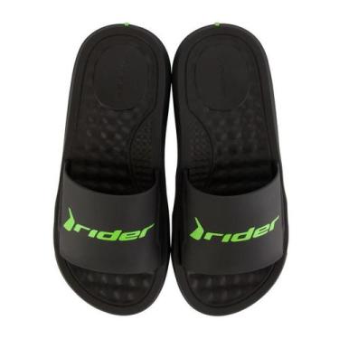 Imagem de Chinelo Masculino Massageador Slip On Rider Step Slide, Preto, Verde, 