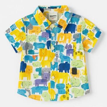 Imagem de Camisa Infantil Estampada com Botões e Gola Clássica Meninos - - anjo 