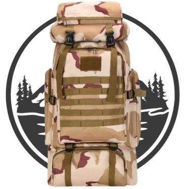 Imagem de Mochila Cargueira Trilha Camping Militar Impermeavel 80l - INBOX MOBIL