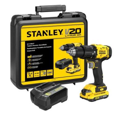 Imagem de Furadeira parafusadeira de impacto a bateria 1/2&quot 20V 2Ah com bate