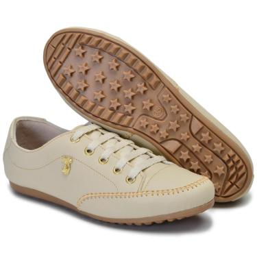 Imagem de Tênis feminino Sapatênis Bella Dama em Couro Eco Ajuste Cadarço Calce Fácil-Feminino