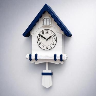 Imagem de Relógio Cuco 3D de Parede com Pêndulo Musical Estilo Madeira - Genéric