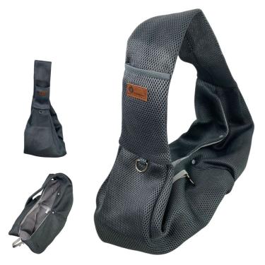 Imagem de Bolsa de Transporte Pet Canguru Cachorro Gato Animal Malha Respiravel Tira de Ombro Tecido Resistente