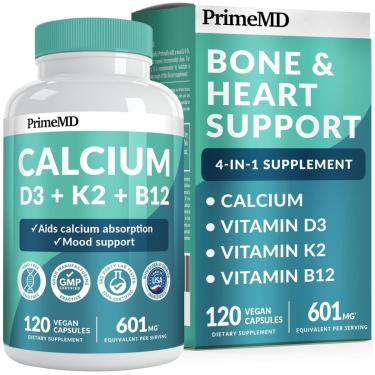 Imagem de Suplementos De Cálcio Primemd 4 Em 1 600 Mg Com Vitamina D3 K2 B1-Unissex