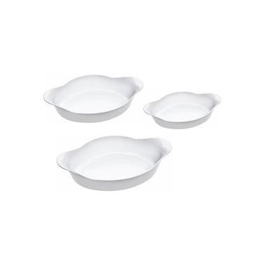 Imagem de Conjunto de Assadeiras Ovais Marinex Opaline em Vidro Temperado – 3 Peças