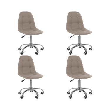 Imagem de Kit 4 Cadeiras Office Eiffel Botonê Ajustável Oficial Bege