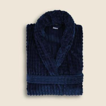 Imagem de Roupão Premium Navy Microfibra Azul - ACASA, Azul, M