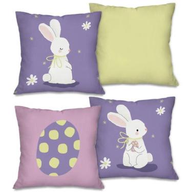 Imagem de PÁSCOA! Kit com 4 Capas para Almofadas Decorativas Pascoal 45X45cm COL