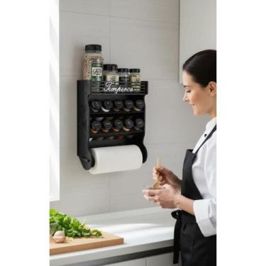 Imagem de Porta Temperos e Papel Toalha MDF 10 Potes - Congratulations Store