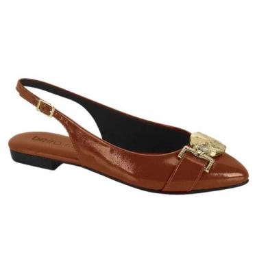 Imagem de Sandalia Beira Rio Mule Slingback Bico Fino - Feminina - Mar, Marrom, 