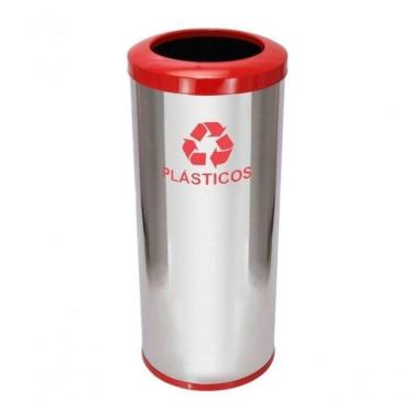 Imagem de Lixeira em Inox com Aro 50L Aço Inox Abertura Superior Inox Higipack