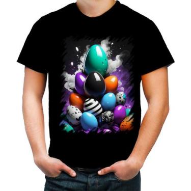 Imagem de Camiseta Colorida de Ovos de Páscoa Artísticos 7 - Kasubeck Store®, IN