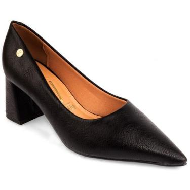 Imagem de Scarpin Vizzano Salto Bloco Médio Grosso Confortável Moda, Bege, 38