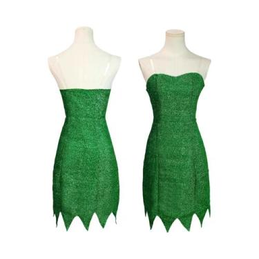 Imagem de Fantasia Sexy De Tubo Verde Mini Para Mulheres, Conjunto De Peruca Mis