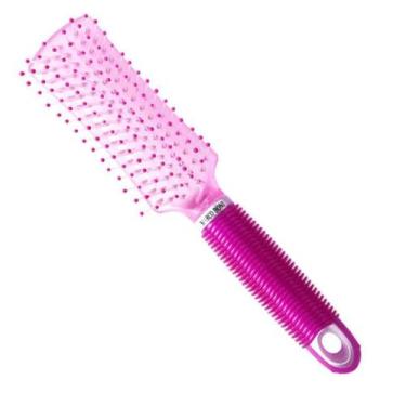 Imagem de Escova De Cabelo Retanglar Com Cabo Emborrachado Marco Boni, Rosa
