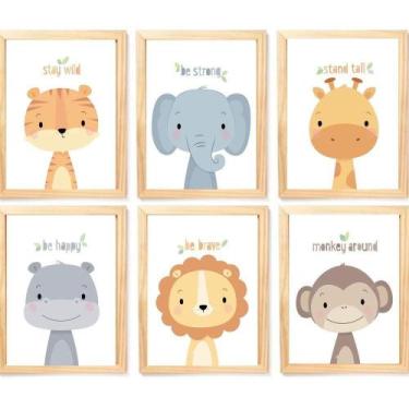 Imagem de Quadro Infantil 6 Un A4 Vidro E Pendurador - SHOPPINGNET
