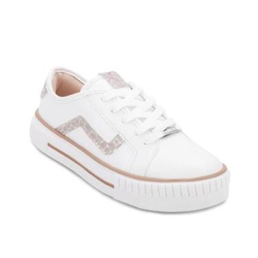 Imagem de Tênis Casual Menina Molekinha Shine Snak Branco 2565.109, 31, Branco, 