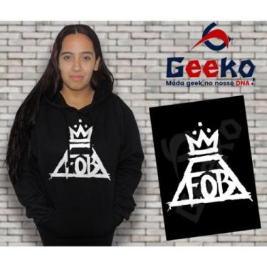 Imagem de Moletom Canguru Feminino Fall Out Boy FOB Rock Geeko, Preto, GG