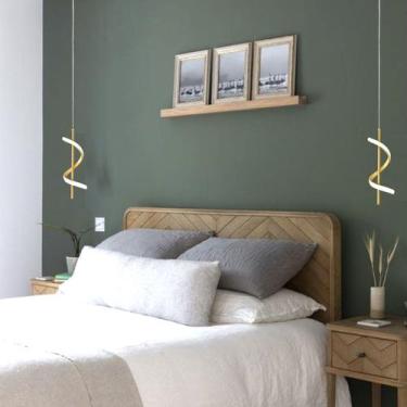 Imagem de 4 Pendente Dourado Led Moderno Espiral 10W Quarto Sala Bet31 - Acienda