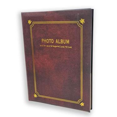 Imagem de Álbum de Fotos 100 Fotos 10x15 Clássico Capa Dura Brochura com 50 Folh