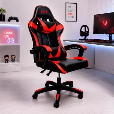 Imagem de Cadeira Gamer Ergonômica Reclinável com Almofadas Lombar e Cervical  m
