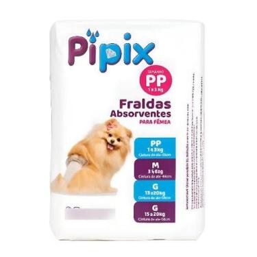 Imagem de Fralda Higiênica Descartável Para Cães PP Pipix Femea 6 Unidades