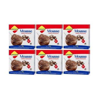 Imagem de Kit 6 mistura para mousse de chocolate diet zero lact 25g lowçucar