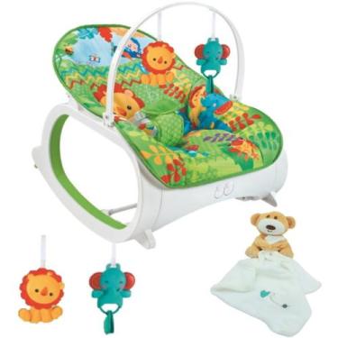 Imagem de Cadeira de Balanço Para Bebê Musical + Naninha Palucia Urso - Color Ba