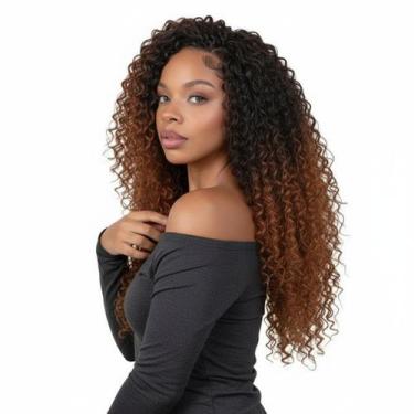 Imagem de Cabelo Enterlace Rhaissa Orgânico 60/70/75cm Castanho/Mel - Black Beau