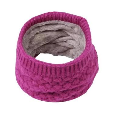 Imagem de Cachecol De Lã Unissex Grosso Para Inverno, Protetor Térmico Para a Co
