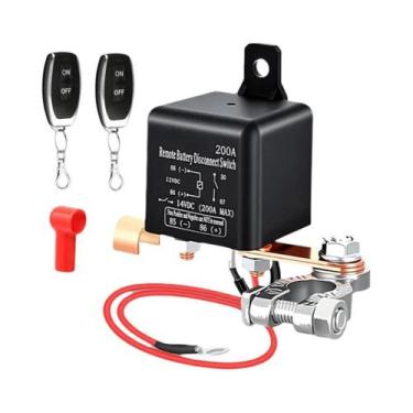 Imagem de Relé De Interruptor De Bateria Automotiva Remoto 200A 12V Antifurto Co