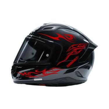 Imagem de Conjunto De Adesivos Para Capacete De Moto Com Textura De Chamas Retrô