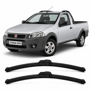 Imagem de Kit Palheta Limpador Parabrisa Silicone Chuva Fiat Strada 1996 1997 19