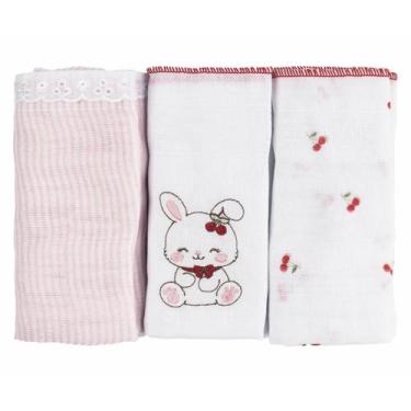 Imagem de Fralda Luxo Estampada/ Lisa com Bordado 68cm x 70cm - Bublim Ninho, Co