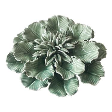 Imagem de Flor Decorativa Para Mesa Btc Decor Em Cerâmica Verde Claro