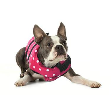 Imagem de Seachoice Colete salva-vidas para cães 86370 – colete salva-vidas ajustável para cães, com alça de apoio, bolinhas rosa, tamanho PP, 18 a 6,8 kg