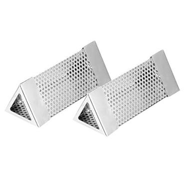 Imagem de NITRIP Fumador de churrasco, 2 peças de churrasqueira Esistante à ferrugem, gerador de fumaça de aço inoxidável, carvão para eletricidade (triângulo)