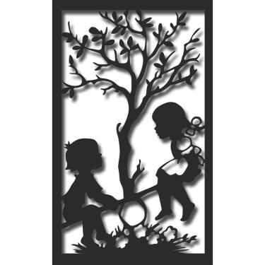 Imagem de Quadro decorativo crianças na gangorra