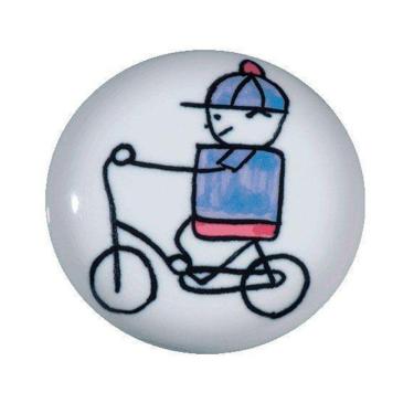 Imagem de Puxador De Cerâmica Sobrepor Menino Bicicleta-Il 7053