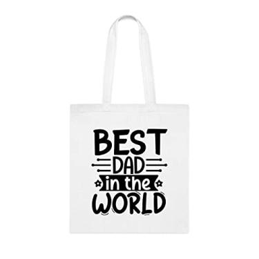 Imagem de Bolsa tote papai, Best Dad In The World, presente para pai, para papai, presente para o melhor pai, bolsa de ombro papai, bolsas reutilizáveis para papai,