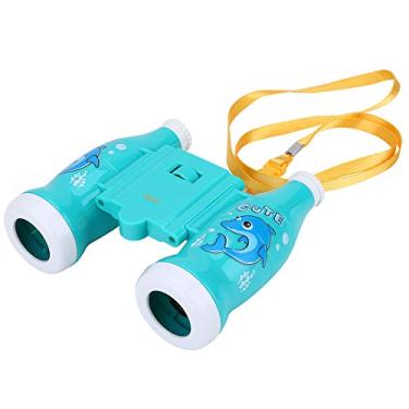 Imagem de mini binóculos 6 vezes brinquedo com lente transparente e alça para observação de pássaros/aventuras esportivas ao ar livre para crianças meninos meninas (light blue), Binóculos infantis,