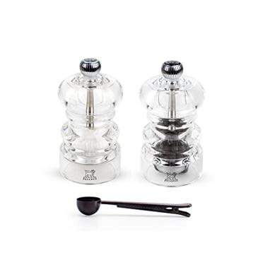 Imagem de Peugeot Conjunto de presente de moedor de sal e pimenta Nancy em polegadas, acrílico - com colher de tempero/clipe de saco de aço inoxidável (9,5 cm)