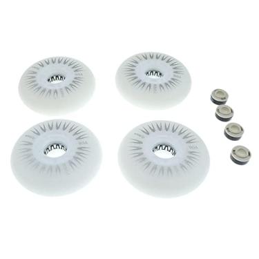 Imagem de shamjina 4 Peças LED Carretéis Rodízios de lámpara de Reposição para Patins, Branco, 80mm.