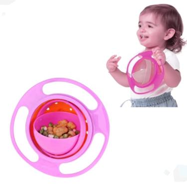 Imagem de Prato Mágico Infantil giro bowl Bebê tigela Giratório Não Derrama (Rosa)