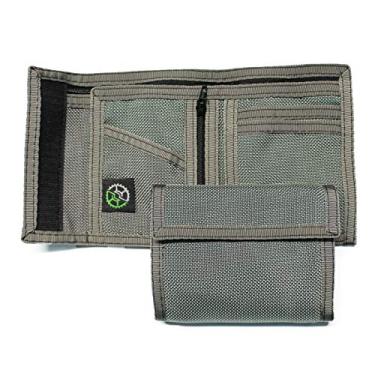 Imagem de Carteira dobrável de nylon balístico com bolso para moedas com zíper (cinza) – Feita nos EUA, Preto/branco, One Size, Casual